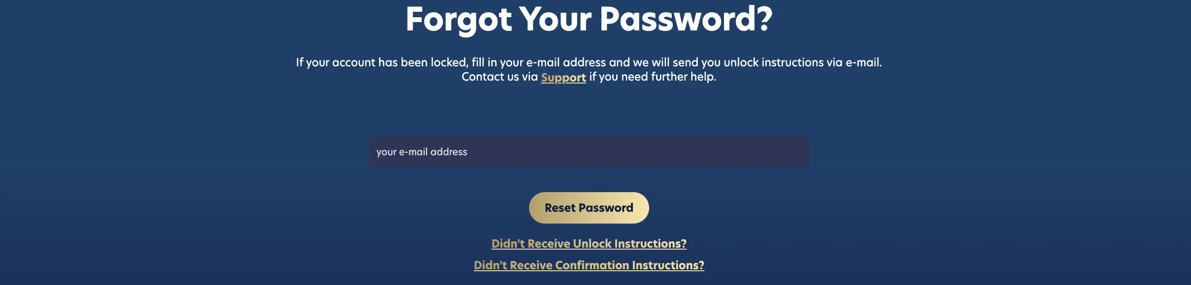 Password recovery form